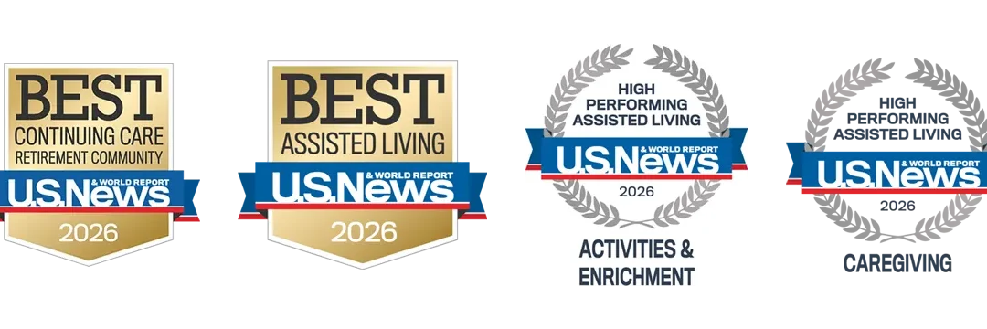 U.S. News & World Report Names WhiteStone Among Best Senior Living Communities for 2026 in Assisted Living, Continuing Care Retirement Community, Assisted Living Caregiving and Activities & Enrichment in Greensboro, North Carolina.